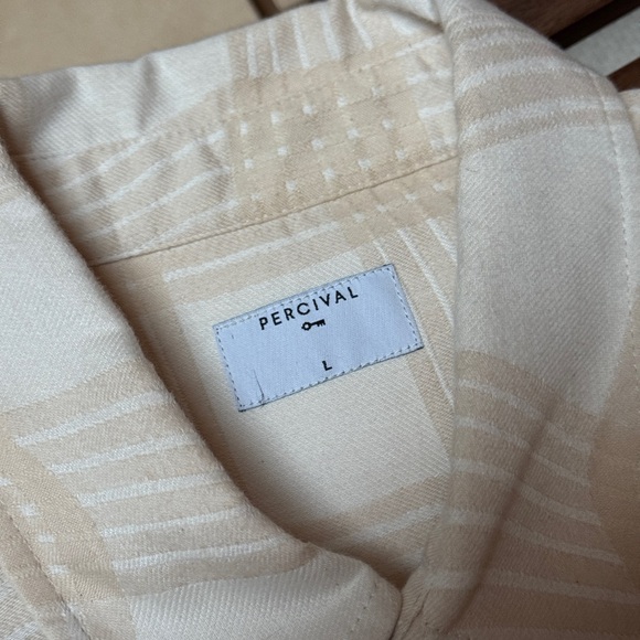 PERCIVAL Boxy Clerk Shirt in ECRU Wave, Men’s Size Large - Picture 3 of 5